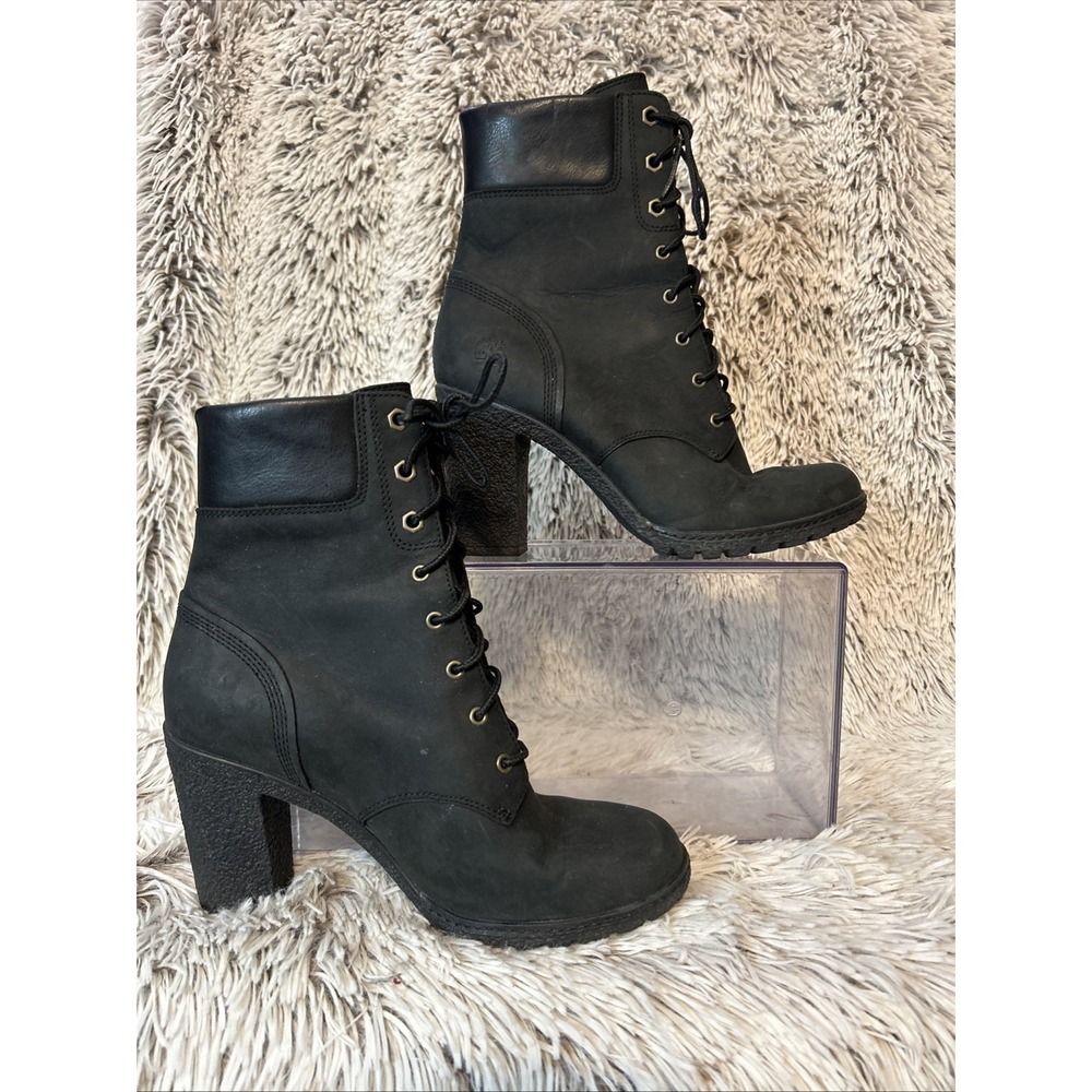 Timberland Boots Glancy Earthkeepers Heel‎ Grunge Punk Goth Minimalist Black 8 - Picture 3 of 13